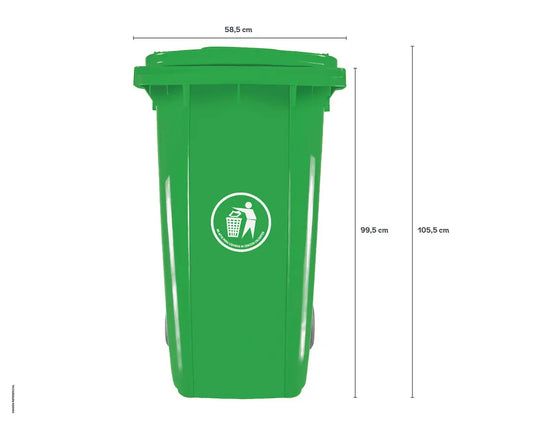 BASURERO CUADRADO VERDE 240 LT