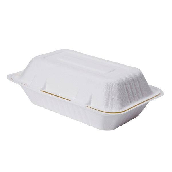 Envase rectangular compostable sin división (5x50)