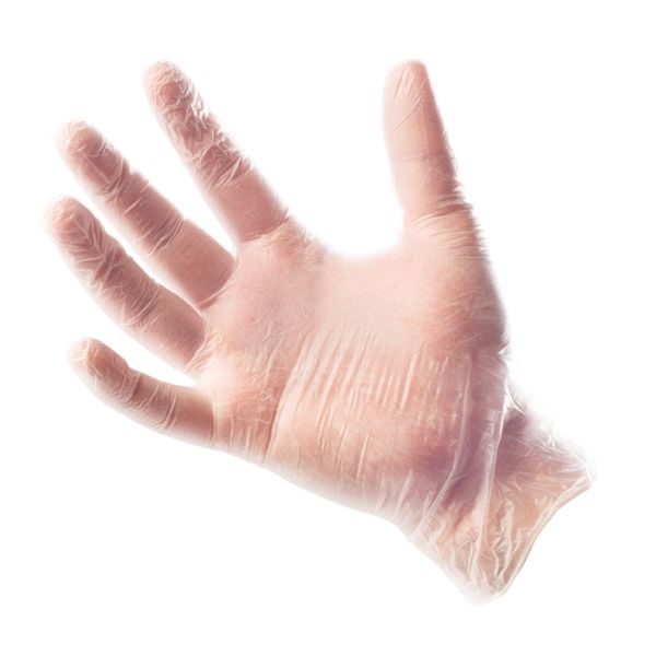 GUANTE VINILO BLANCO LIBRE DE POLVO (10X100)