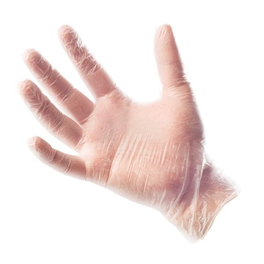 GUANTE VINILO BLANCO LIBRE DE POLVO (10X100)