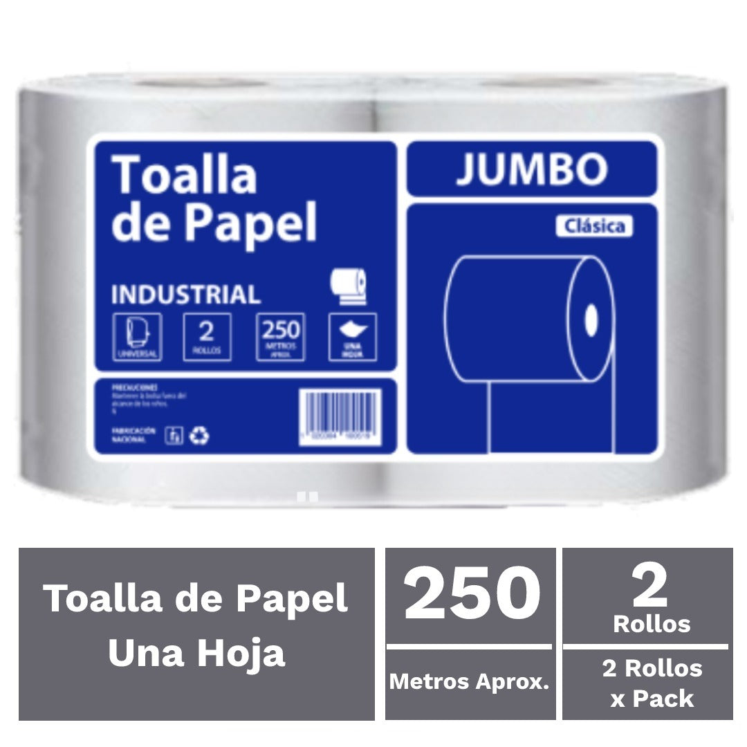 TOALLA PAPEL INDUSTRIAL 2X250 MTS